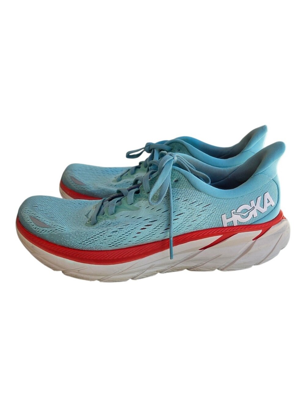 Hoka One Clifton 8 Womens Blue Athletic Running Walking Sneakers Shoes Size 9B